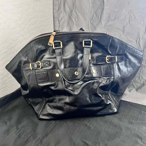 YVES SAINT LAURENT Bag Black Leather Rive Guche Authentic - Picture 1 of 14